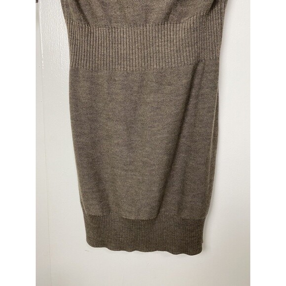 LOFT Women’s Sweater Knit Dress Cowl Neck Brown Merino Wool Blend Size M - Picture 4 of 14
